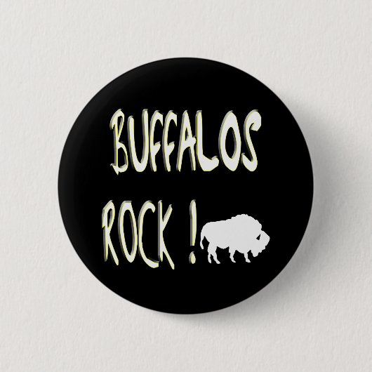 Buffalos Rock! Knoop Ronde Button 5,7 Cm (Voorkant)