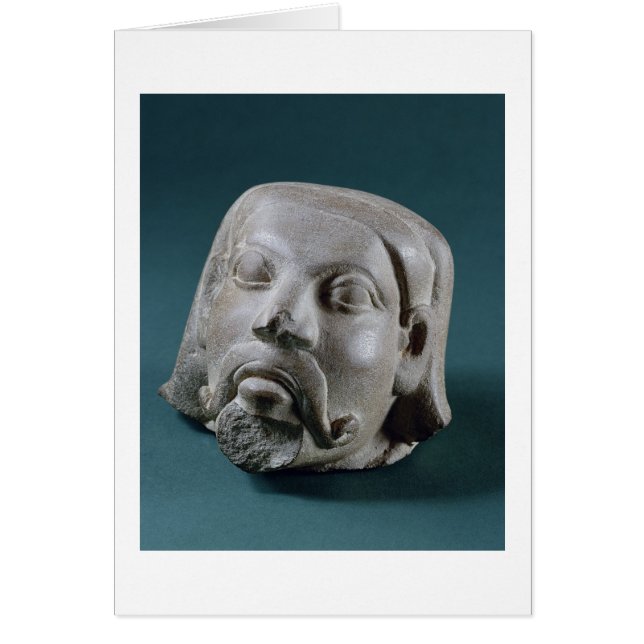 Buffed sandstone head of a foreigner, Sarnath, 3rd (Devant)