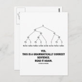 Buffel (8 keer) Grammaticaal correcte zin Briefkaart (Voorkant / Achterkant)