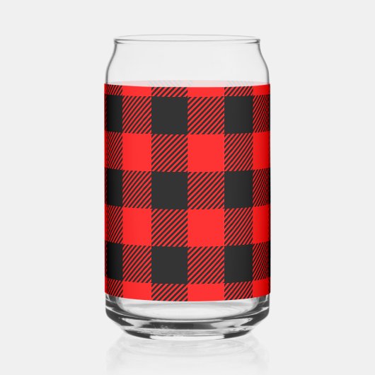 Buffel Controleer rood & zwart houthakker geruite Blikvorm Glas (Links)