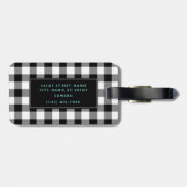Buffel geruite Bagagelabel (zwart & wit) (Achterkant horizontaal)