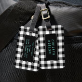 Buffel geruite Bagagelabel (zwart & wit)