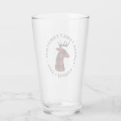 Buffel geruite herten kerstglas glas (Achterkant)