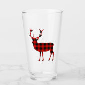 Buffel geruite wild hert of kerst hert glas (Voorkant)