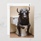 Buffel op toilet briefkaart (Voorkant / Achterkant)