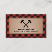 Buffel Plaid Axe Tree Service Brandhout Visitekaartje (Voorkant)