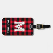 Buffel Plaid Bagagelabel met Monogram (Voorkant horizontaal)
