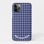 Buffel Plaid Blauw & Zwart Monogram Eenvoudig | Case-Mate iPhone Case (Achterkant)