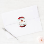 Buffel Plaid Border Sinterklaas Ronde Sticker (Envelop)