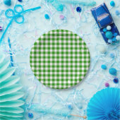 Buffel Plaid Groen Wit Klassiek Multipurpose Papieren Bordje (Feest)