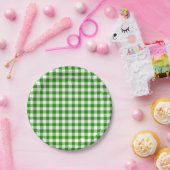 Buffel Plaid Groen Wit Klassiek Multipurpose Papieren Bordje (Feest)