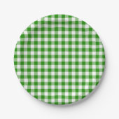 Buffel Plaid Groen Wit Klassiek Multipurpose Papieren Bordje (Voorkant)