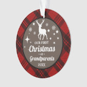 Buffel Plaid Grootouders Eerste Kerstmis Ornament (voorkant)