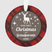 Buffel Plaid Grootouders Eerste Kerstmis Ornament (voorkant)