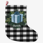 Buffel Plaid Kerstcadeau | Blauw Grote Kerstsok (Voorkant)