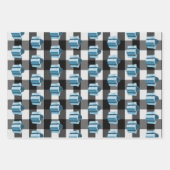 Buffel Plaid Kerstcadeau | Blauw Inpakpapier Vel (Voorkant 2)