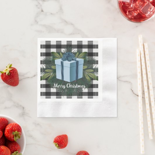 Buffel Plaid Kerstcadeau | Blauw Servet (Insitu)