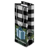 Buffel Plaid Kerstcadeau | Blauwe vakantie Wijn Cadeautas (Achterkant Gekanteld)