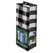 Buffel Plaid Kerstcadeau | Blauwe vakantie Wijn Cadeautas (Voorkant Gekanteld)