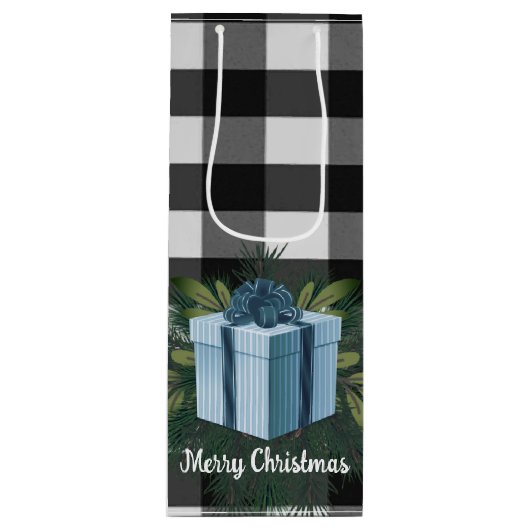 Buffel Plaid Kerstcadeau | Blauwe vakantie Wijn Cadeautas (Voorkant)