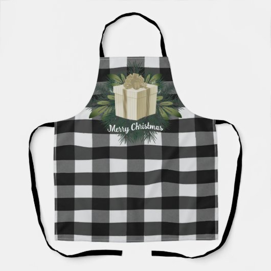 Buffel Plaid Kerstcadeau | Goud Schort (Voorkant)