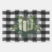 Buffel Plaid Kerstcadeau | Groen Inpakpapier Vel (Voorkant 3)