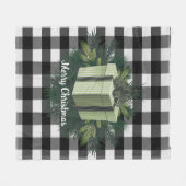 Buffel Plaid Kerstcadeau | Groene vakantie Fleece Deken (Voorkant (Horizontaal))