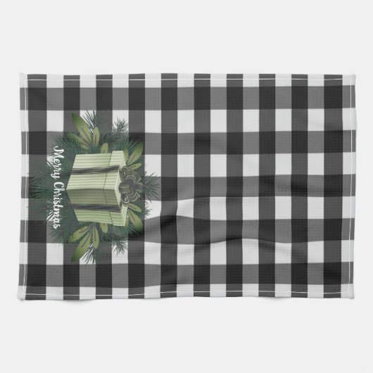 Buffel Plaid Kerstcadeau | Groene vakantie Theedoek (Horizontaal)
