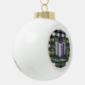 Buffel Plaid Kerstcadeau | PAARSE Keramische Bal Ornament (Links)