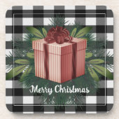 Buffel Plaid Kerstcadeau | Rode feestdag Bier Onderzetter (Voorkant)