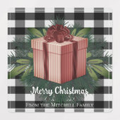 Buffel Plaid Kerstcadeau | Rode feestdag Labels (Design 2)