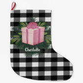 Buffel Plaid Kerstcadeau | roze Grote Kerstsok (Voorkant)