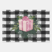 Buffel Plaid Kerstcadeau | roze Inpakpapier Vel (Voorkant 3)
