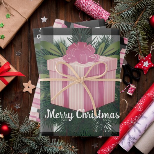 Buffel Plaid Kerstcadeau | roze Inpakpapier Vel