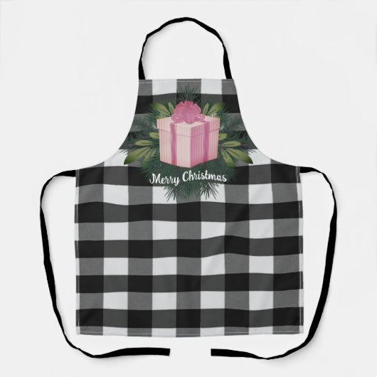 Buffel Plaid Kerstcadeau | roze Schort (Voorkant)