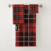 Buffel Plaid Kerstmis Rood Wit Zwart Patroon Bad Handdoek (Insitu)