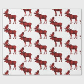 Buffel Plaid Moose Rustiek Land Bos Cadeaupapier (Vlak)