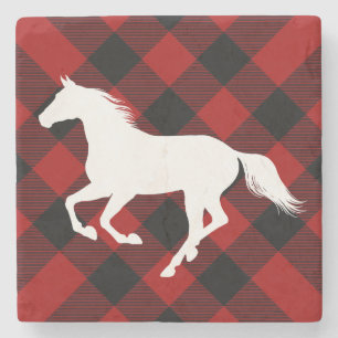 Buffel Plaid Paard of Pony Lover Stenen Onderzetter