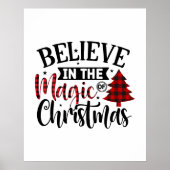 Buffel Plaid Pattern Kerstboom Quote Gezegde Poster (Voorkant)