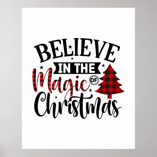 Buffel Plaid Pattern Kerstboom Quote Gezegde Poster (Voorkant)