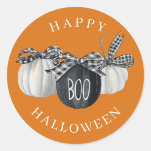 Buffel Plaid Pumpkins Land Halloween Ronde Sticker