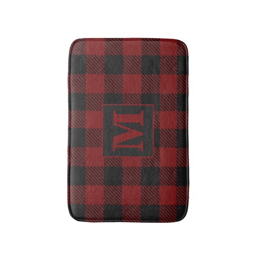 Buffel Plaid Rustiek Land Monogram Badmat (Voorkant Verticaal)
