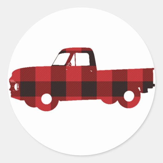 Buffel Plaid Truck | Ronde Stickers (Voorkant)