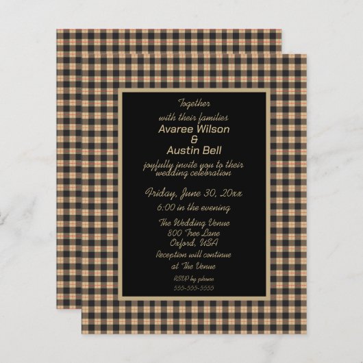 Buffel Plaid Zwart en Goud (Voorkant / Achterkant)