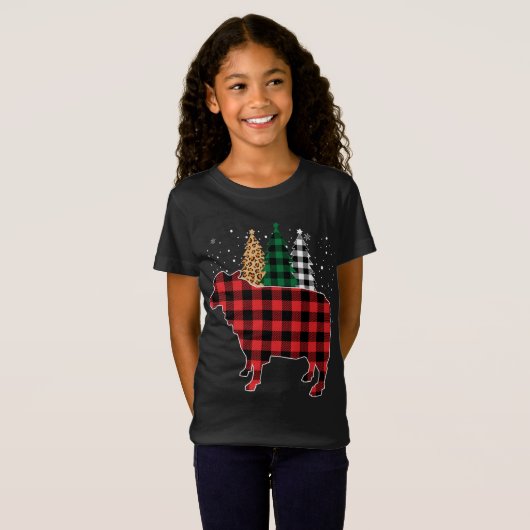 Buffelblad met paardschoepenboom - kerstdruk P T-shirt (Voorkant volledig)