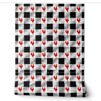 Buffelcontroles en Rooster Patroon Rood Zwart Wit
