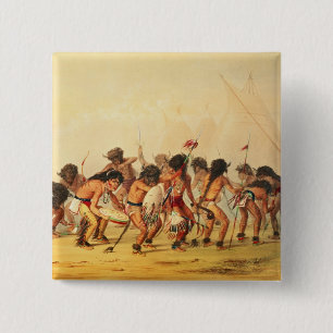 Buffeldans, c.1832 vierkante button 5,1 cm