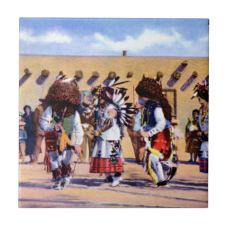 Buffeldans van de Pueblo-indianen Tegeltje