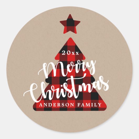 Buffelgarnaal voor kerstbomen ronde sticker (Voorkant)