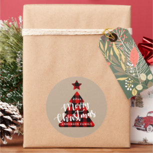 Buffelgarnaal voor kerstbomen ronde sticker